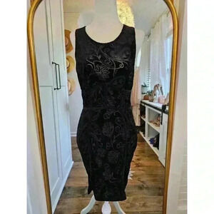 Intimately Free People Women's M Burnout Babe Floral Velvet Mini Bodycon Dress